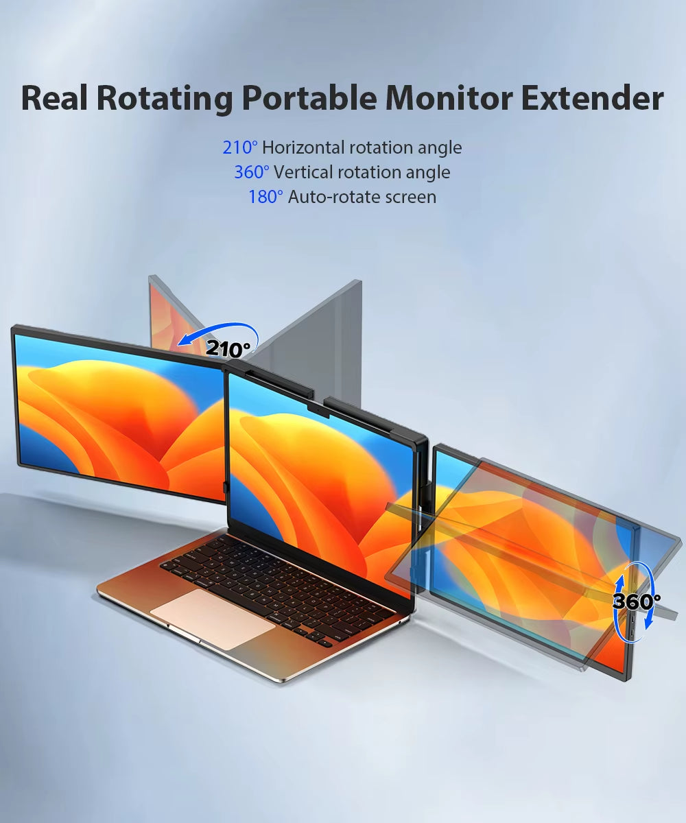 Z 2K 14 Inch Laptop Monitor Extender USB C HDMI Portable Travel Display for PC Mac PS4/5 XBOX W/ Speakers & Kickstand