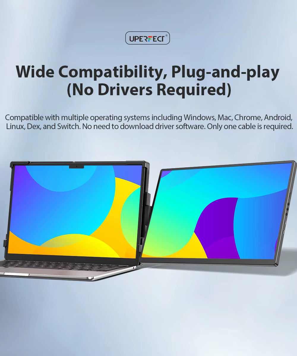 Z 2K 14 Inch Laptop Monitor Extender USB C HDMI Portable Travel Display for PC Mac PS4/5 XBOX W/ Speakers & Kickstand