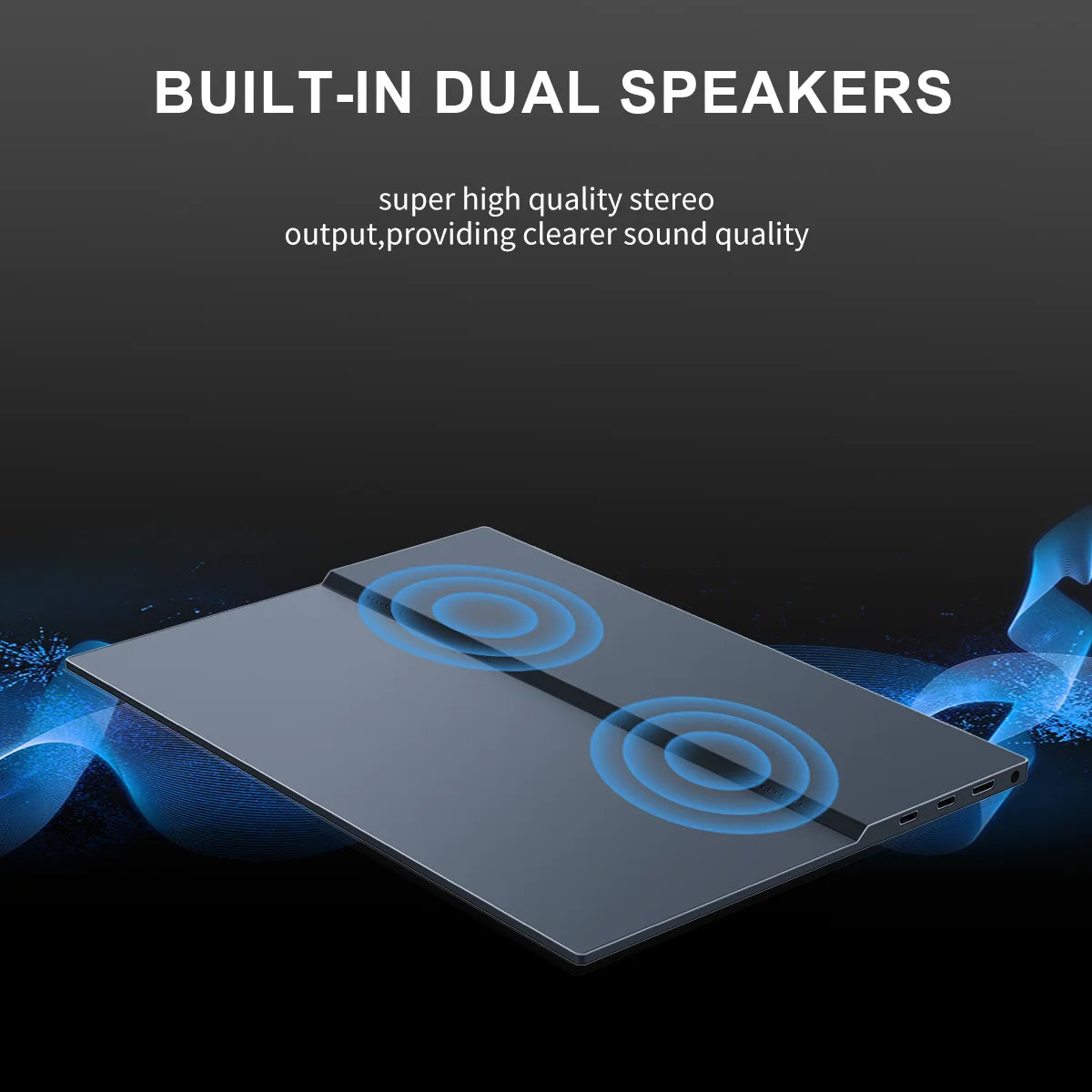 2.5K Portable Monitor 13.3” 2560X1600 External Display 16:10 Second Monitor Screen Type-C HDMI for Xbox Switch PS Phone